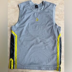 Y2K Vintage Shaq Brand Men's M Tank Jersey V Gray Yellow Basketball SO32